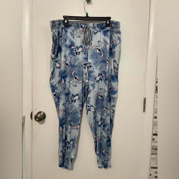 Disney Other - Disney Stitch print stretch waist drawstring pajama pants w pockets 3X